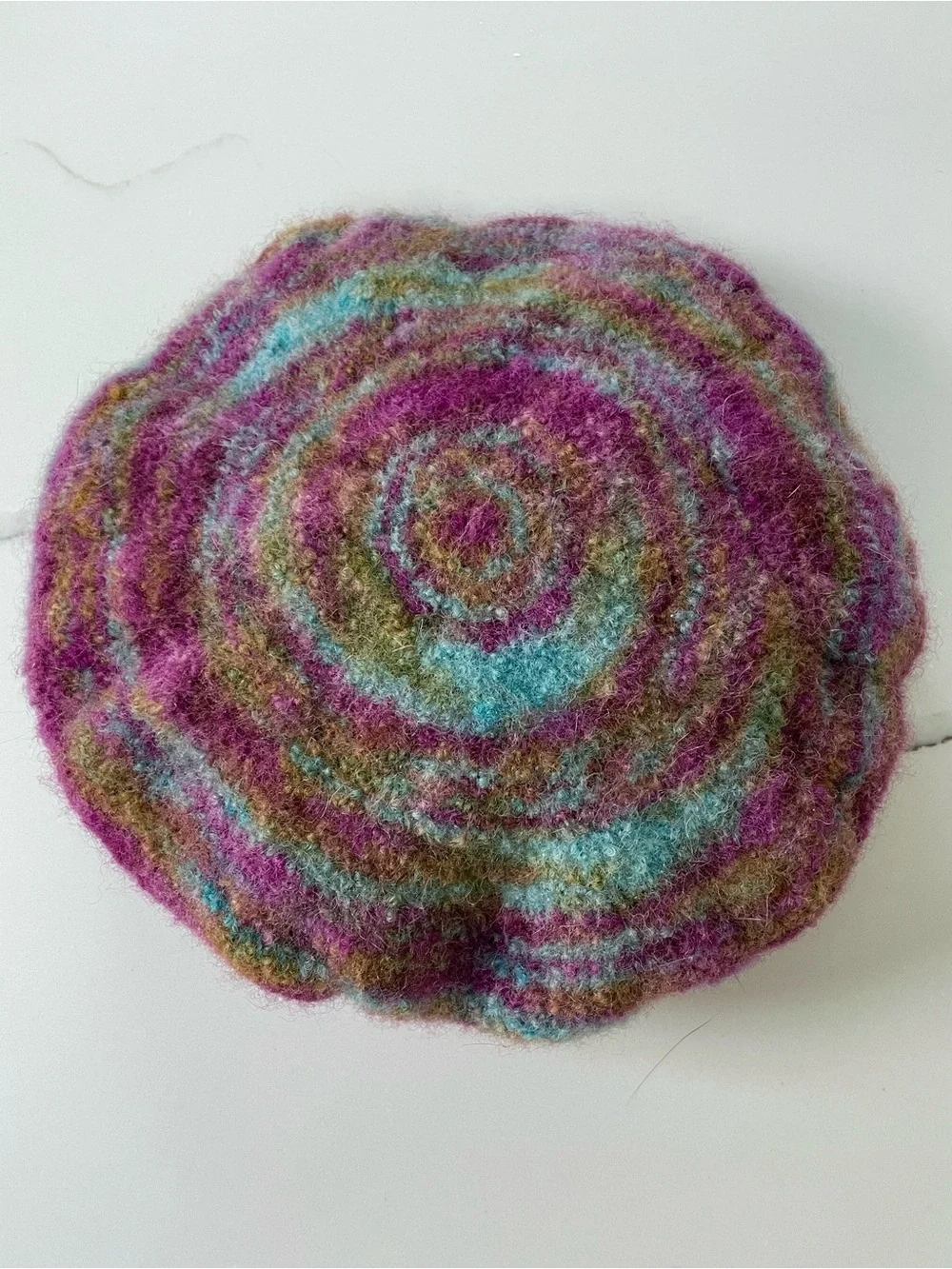 Colorful Handmade Felted Wool Beret